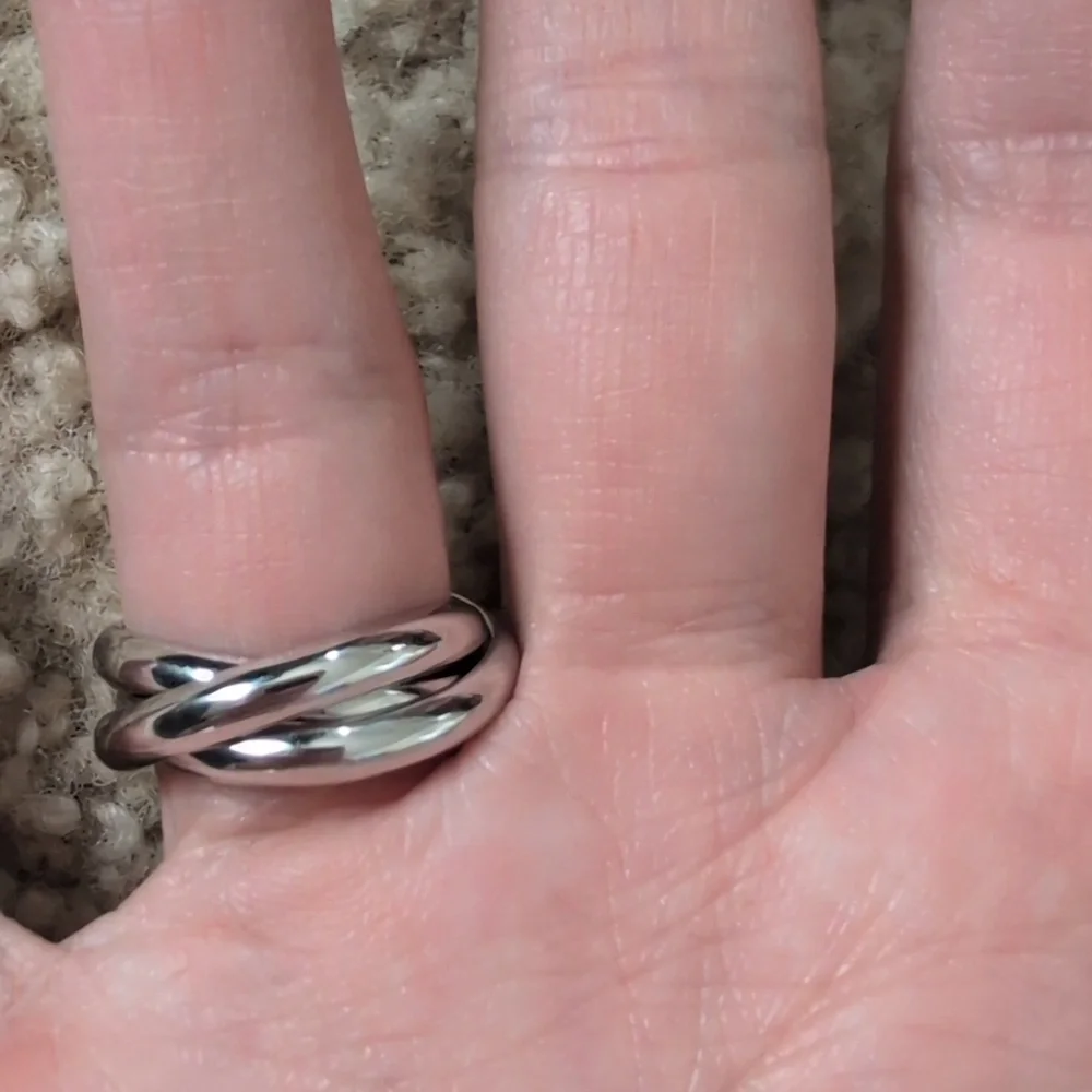 s925 13-14 stacking interlock rings - Picture 3 of 6